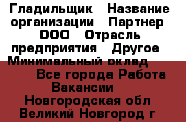 Гладильщик › Название организации ­ Партнер, ООО › Отрасль предприятия ­ Другое › Минимальный оклад ­ 20 000 - Все города Работа » Вакансии   . Новгородская обл.,Великий Новгород г.